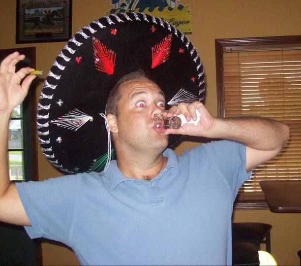 Justin in a sombrero, mid-shot